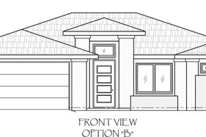 Exterior - Front Elevation 3 for Adobe / Southwestern House Plan #24-218 - 3 bed, 2 bath