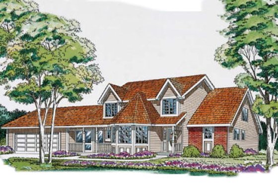 Exterior - Front Elevation for Traditional House Plan #312-308 - 3 bed, 2.5 bath