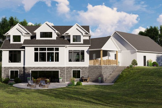 Exterior - Rear Elevation for Craftsman House Plan #1064-346 - 3 bed, 3.5 bath