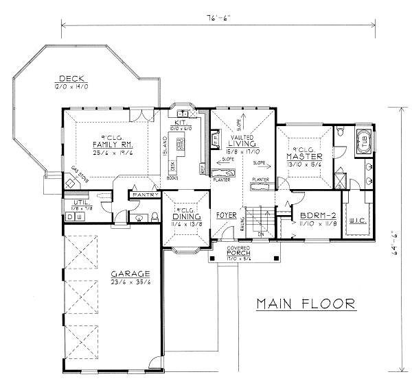 Ranch Floor Plan - Main Floor Plan #112-142