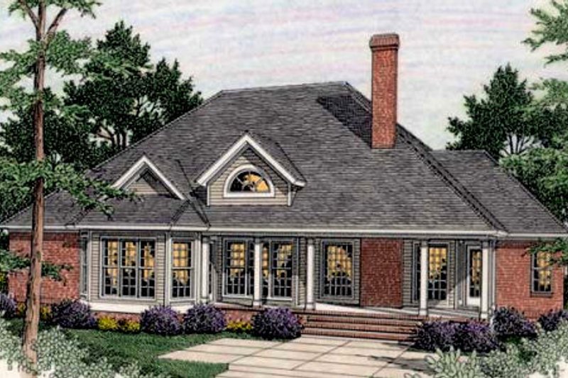 Dream House Plan - Exterior - Rear Elevation for Traditional House Plan #406-295 - 3 bed, 2 bath
