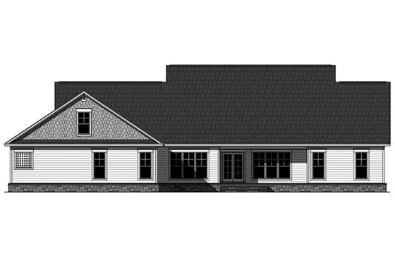 Exterior - Rear Elevation for Craftsman House Plan #21-396 - 4 bed, 3.5 bath