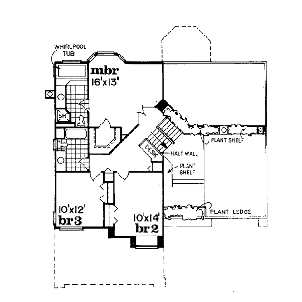 European Floor Plan - Upper Floor Plan #47-217