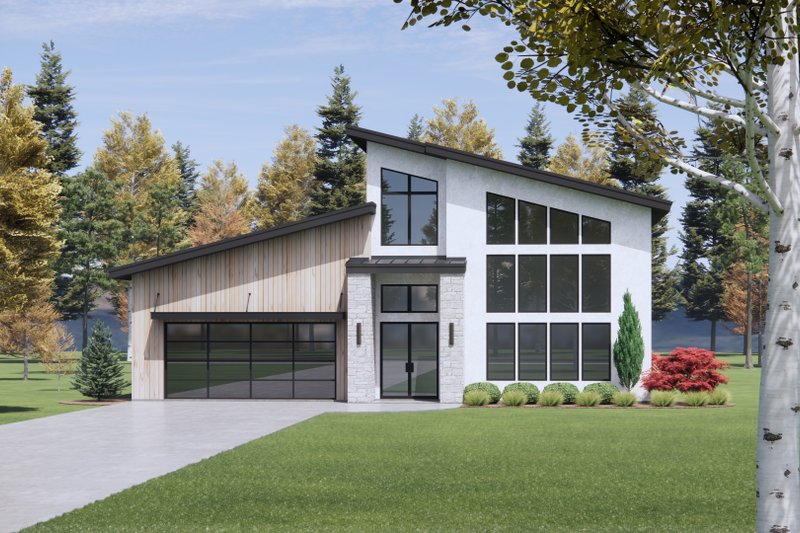 House Design - Exterior - Front Elevation 6 for Modern House Plan #1096-134 - 3 bed, 2.5 bath