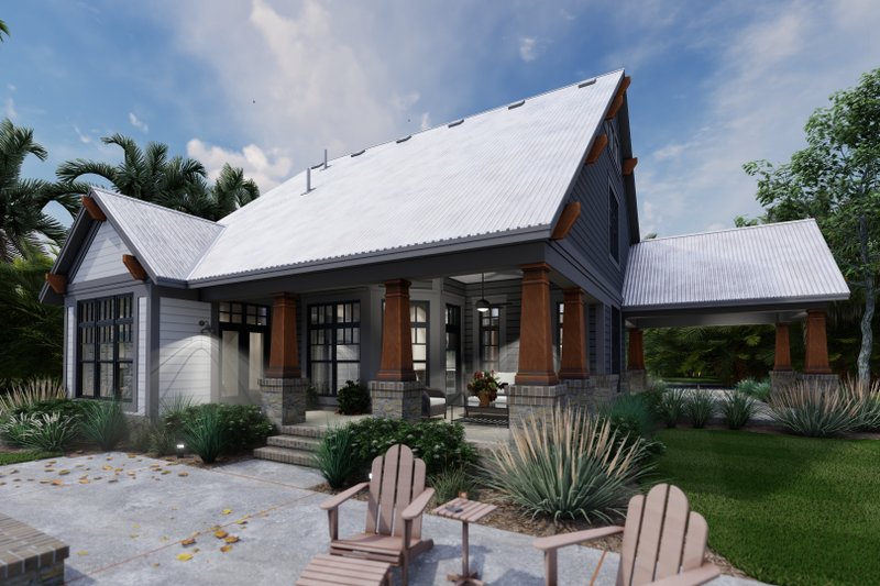 Dream House Plan - Exterior - Rear Elevation 2 for Bungalow House Plan #120-279 - 3 bed, 2 bath