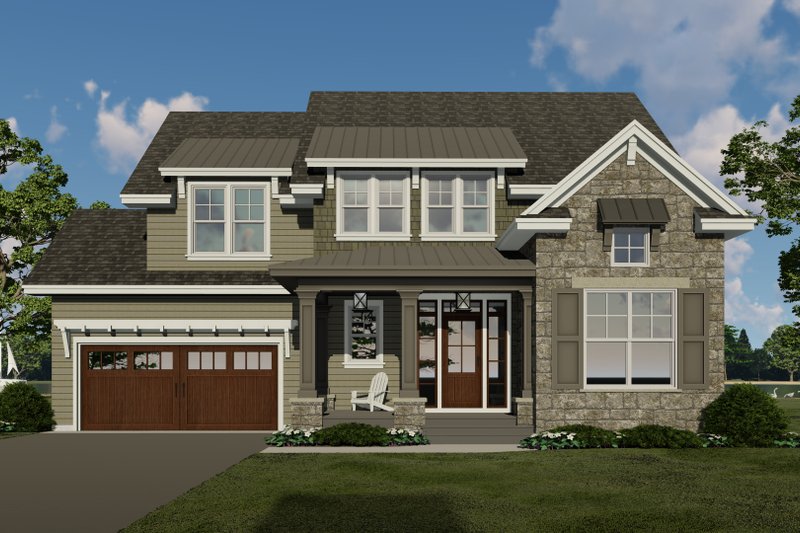 House Blueprint - Exterior - Front Elevation 4 for Traditional House Plan #51-1201 - 3 bed, 2.5 bath