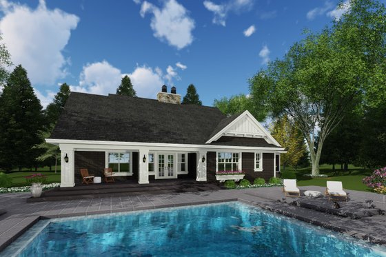 Exterior - Rear Elevation 1 for Craftsman House Plan #51-586 - 3 bed, 2.5 bath