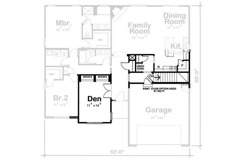 House Blueprint - Floor Plan - Other Floor for European House Plan #20-1767 - 3 bed, 2 bath