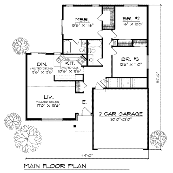 House Plan Design - Traditional Floor Plan - Main Floor Plan #70-121