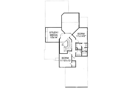 Floor Plan - Upper Floor for European House Plan #141-155 - 3 bed, 2.5 bath