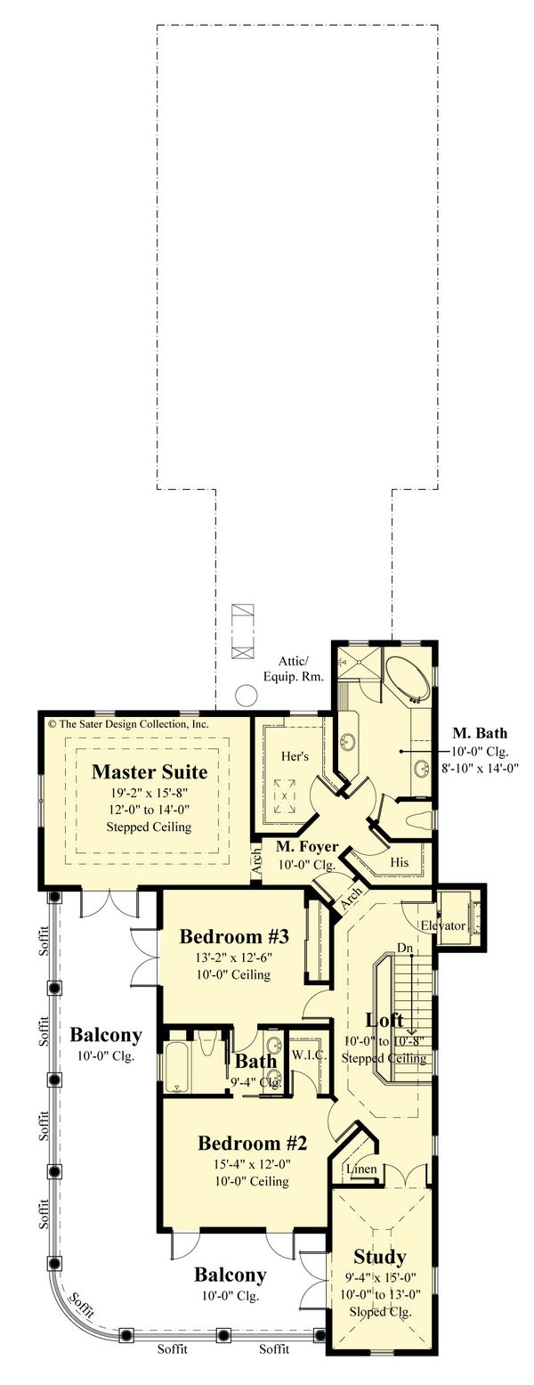 Architectural House Design - Classical Floor Plan - Upper Floor Plan #930-526