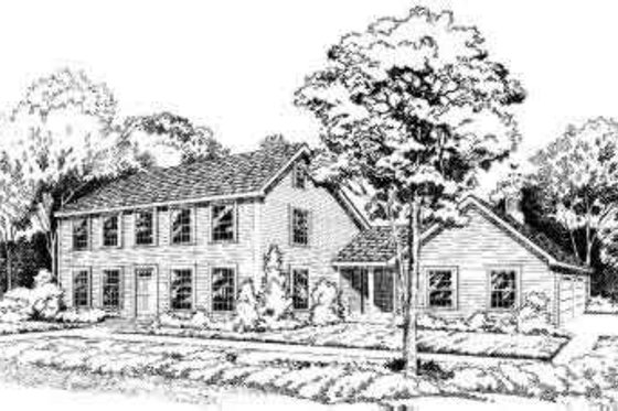 Exterior - Front Elevation for Colonial House Plan #312-109 - 4 bed, 2.5 bath