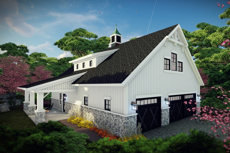 Architectural House Design - Exterior - Front Elevation for Barndominium House Plan #70-1478 - 2 bed, 2 bath