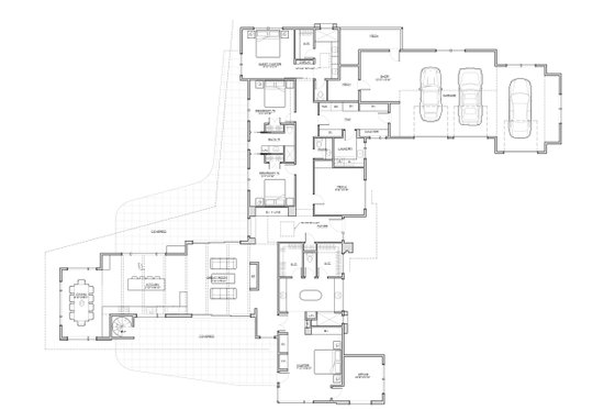 Floor Plan - Main Floor for Modern House Plan #892-36 - 4 bed, 3.5 bath