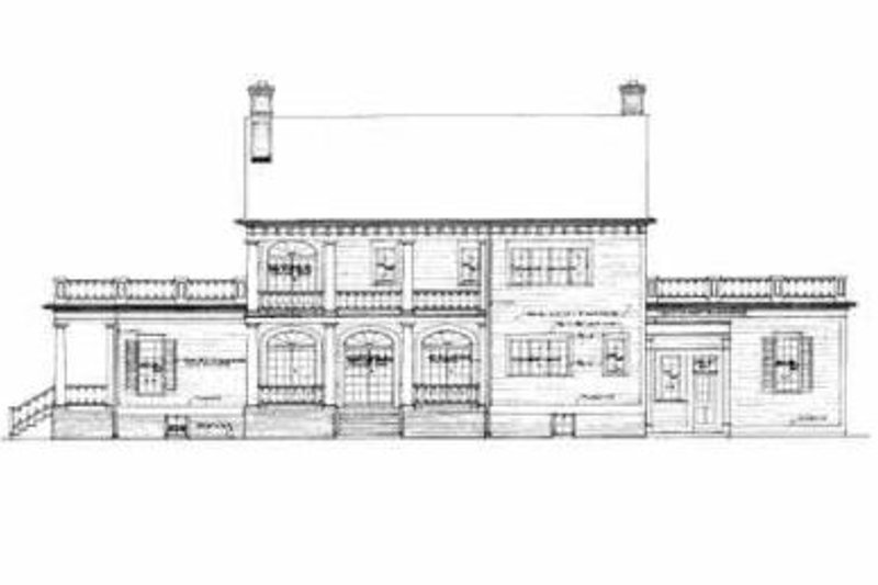 Home Plan - Exterior - Rear Elevation for Colonial House Plan #72-380 - 3 bed, 3.5 bath