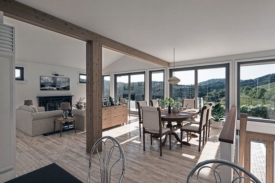 Interior - Family Room for Country House Plan #1101-47 - 2 bed, 1 bath