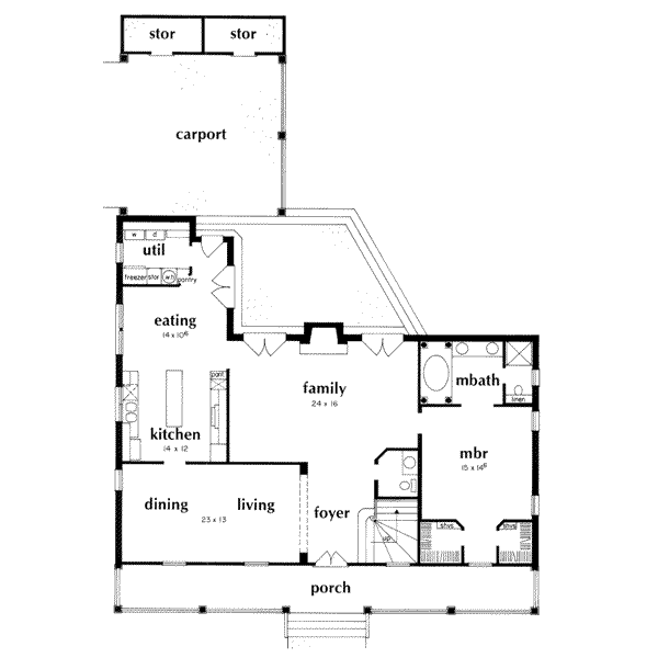 House Design - Country Floor Plan - Main Floor Plan #36-249