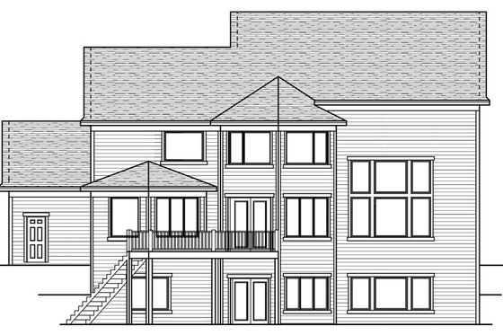 Exterior - Rear Elevation for Craftsman House Plan #51-324 - 4 bed, 2.5 bath