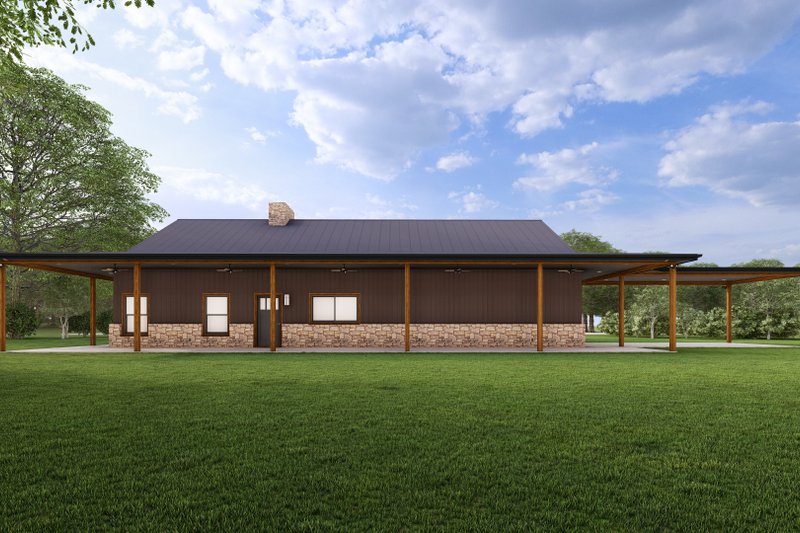 House Design - Exterior - Rear Elevation for Ranch House Plan #1127-3 - 3 bed, 2.5 bath