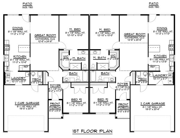 Craftsman Floor Plan - Main Floor Plan #1064-92