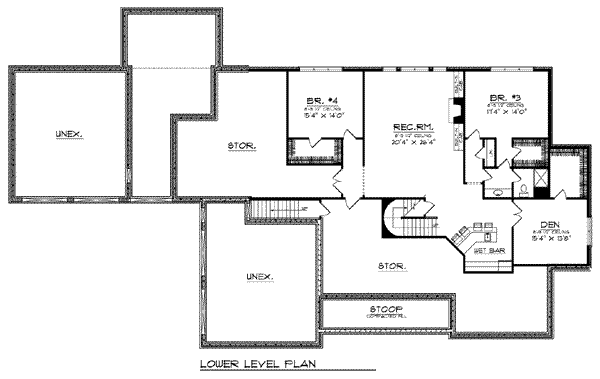 Home Plan - European Floor Plan - Lower Floor Plan #70-783