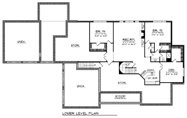 House Design - European Floor Plan - Lower Floor Plan #70-783