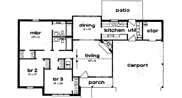 Architectural House Design - Traditional Floor Plan - Main Floor Plan #36-399
