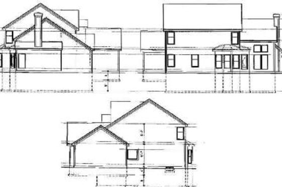 Exterior - Rear Elevation for Traditional House Plan #67-397 - 4 bed, 2.5 bath