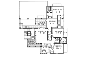 Floor Plan - Main Floor for Mediterranean House Plan #76-116 - 6 bed, 9 bath