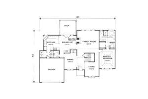 Floor Plan - Main Floor for Traditional House Plan #129-117 - 4 bed, 2.5 bath