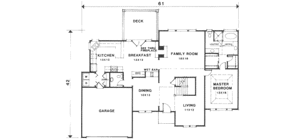 Traditional Floor Plan - Main Floor Plan #129-117