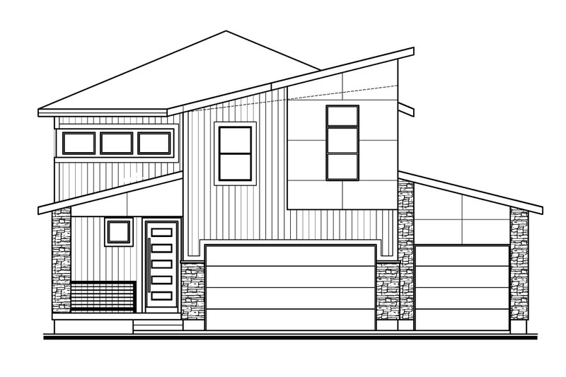 House Design - Exterior - Front Elevation 3 for Modern House Plan #1073-49 - 3 bed, 2.5 bath