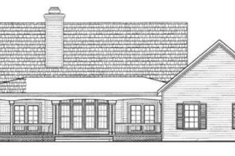 Home Plan - Exterior - Rear Elevation for Country House Plan #72-135 - 3 bed, 2.5 bath