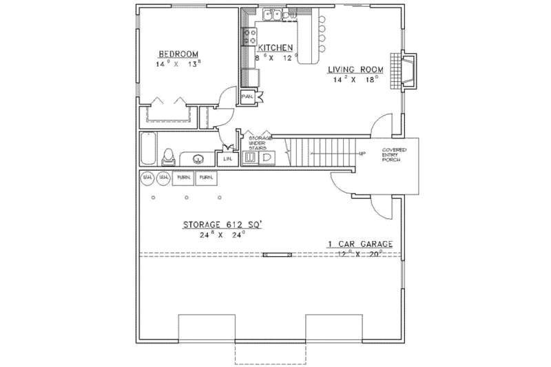 Dream House Plan - Floor Plan - Main Floor for Colonial House Plan #117-246 - 3 bed, 2 bath