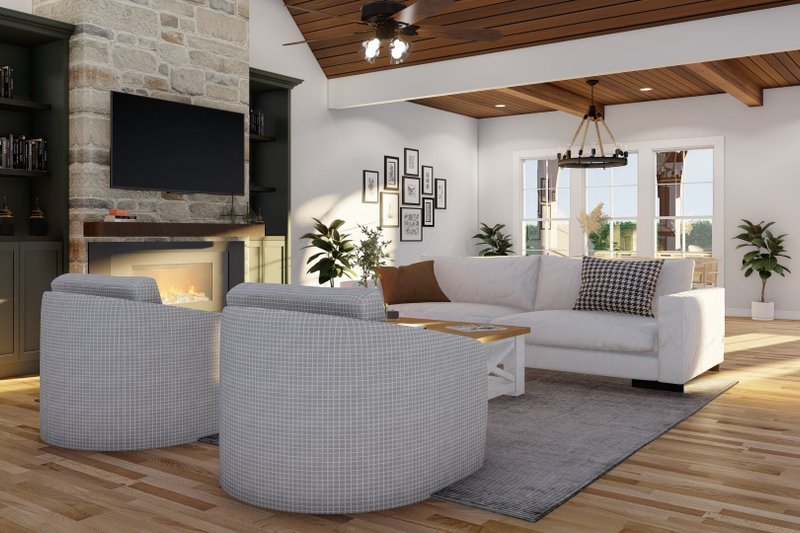Architectural House Design - Interior - Family Room 5 for European House Plan #17-2483 - 3 bed, 2 bath