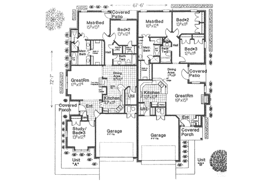 Floor Plan - Main Floor for Traditional House Plan #310-460 - 3 bed, 2 bath