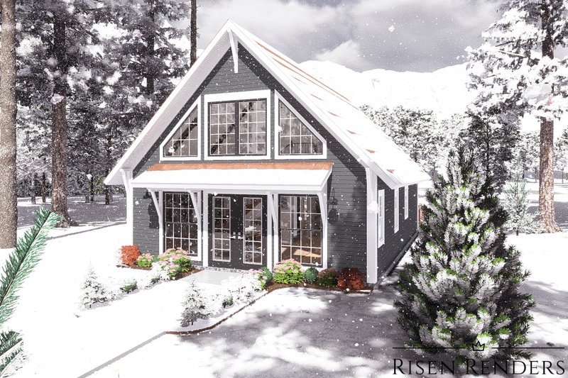 Home Plan - Exterior - Other Elevation 2 for Cabin House Plan #513-2207 - 1 bed, 1 bath