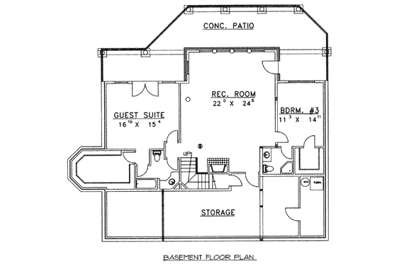 Floor Plan - Lower Floor House Plan #117-467 - 4 bed, 3.5 bath