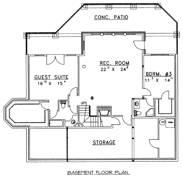 House Blueprint - Floor Plan - Lower Floor Plan #117-467
