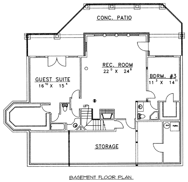Floor Plan - Lower Floor Plan #117-467