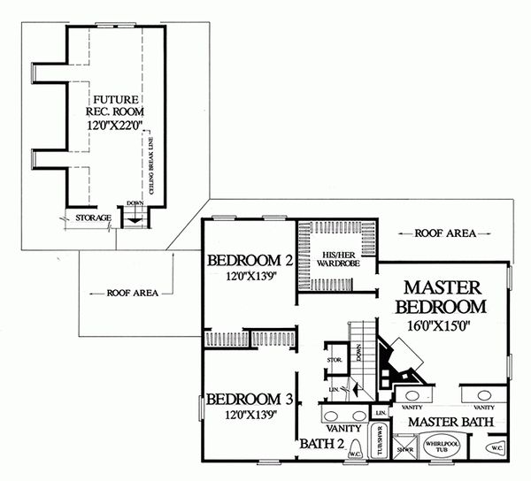Home Plan - Colonial Floor Plan - Upper Floor Plan #137-207