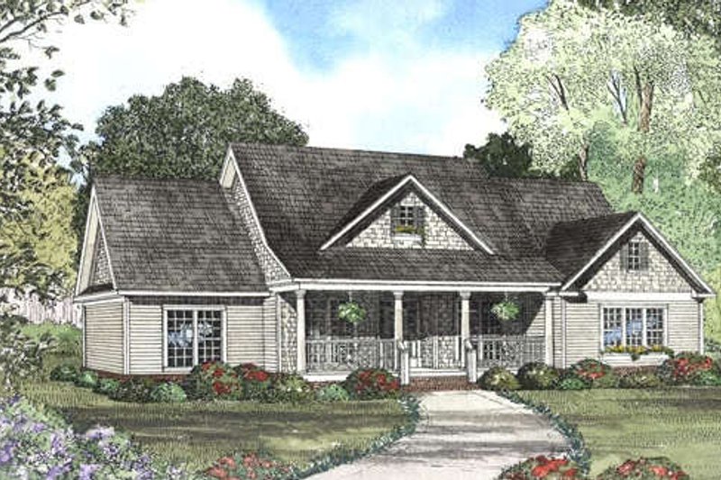 Country Style House Plan - 4 Beds 3.5 Baths 2261 Sq/Ft Plan #17-2048