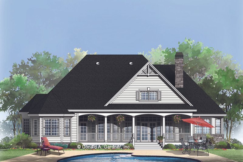 House Plan Design - Exterior - Rear Elevation for Country House Plan #929-756 - 3 bed, 2.5 bath