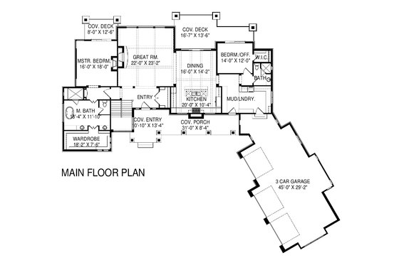 Floor Plan - Main Floor House Plan #920-16 - 5 bed, 4 bath
