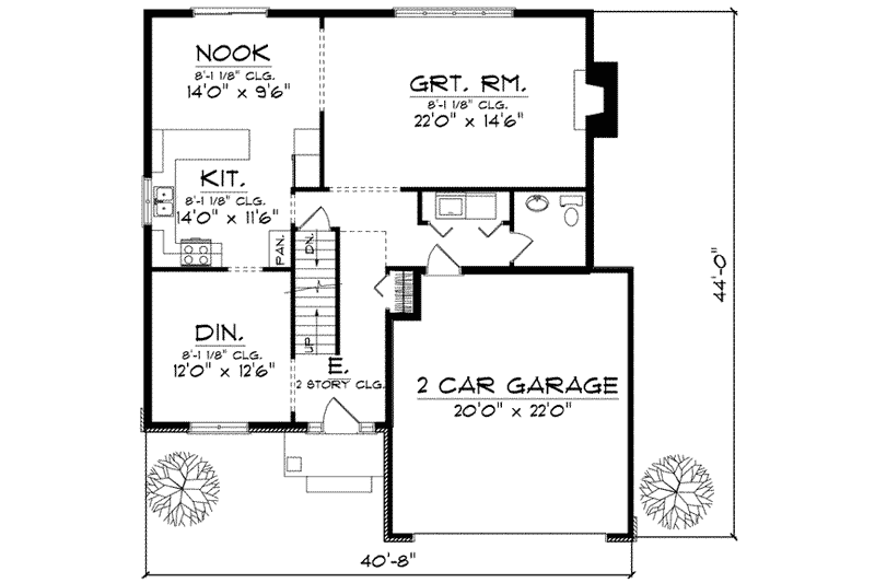 Dream House Plan - Floor Plan - Main Floor for Traditional House Plan #70-600 - 4 bed, 2.5 bath