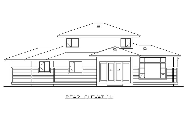 Dream House Plan - Exterior - Rear Elevation for Prairie House Plan #1100-90 - 3 bed, 2.5 bath
