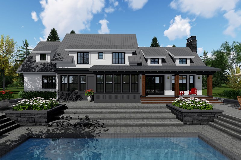 Home Plan - Exterior - Rear Elevation 1 for Farmhouse House Plan #51-1145 - 4 bed, 3.5 bath