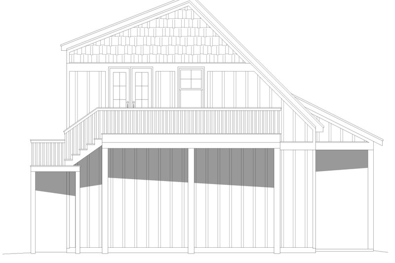 Architectural House Design - Exterior - Rear Elevation for Traditional House Plan #932-963 - 1 bed, 1 bath