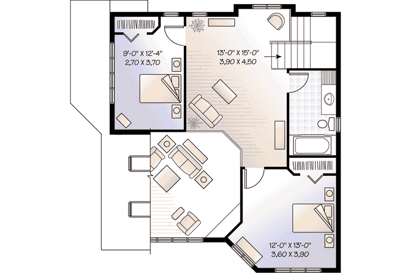 Dream House Plan - Floor Plan - Upper Floor for Modern House Plan #23-423 - 3 bed, 2 bath