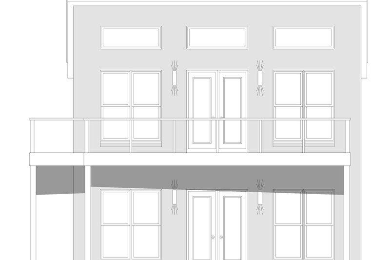 House Blueprint - Exterior - Front Elevation 3 for Beach House Plan #932-1409 - 2 bed, 2 bath